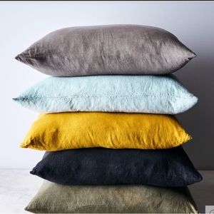 NWT HAWKINS NEW YORK Simple Pillow 12X22 IN Stonewashed Gray